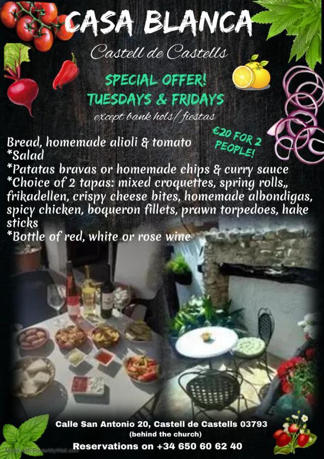 Bed and Breakfast Casa Blanca Castell De Castells Экстерьер фото
